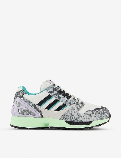 Grey Zx 8000 Animal Print Sneakers In White