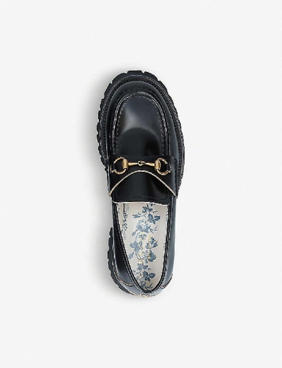 Shop Gucci Django Commander Leather Platform Loafers In Black