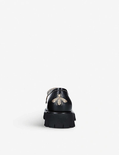 Shop Gucci Django Commander Leather Platform Loafers In Black