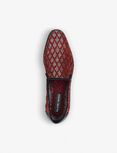 Shop Kg Kurt Geiger Saint Regal-print Slip-on Loafers In Red