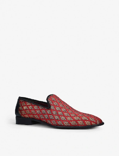 Shop Kg Kurt Geiger Saint Regal-print Slip-on Loafers In Red