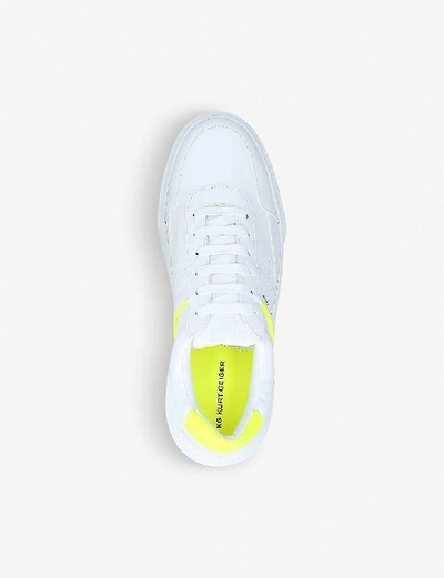 Shop Kg Kurt Geiger Kai Leather Trainers In White/oth