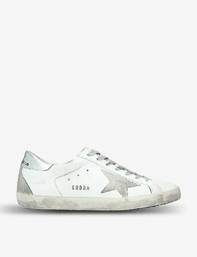 Shop Golden Goose Superstar Leather Trainers In White/oth