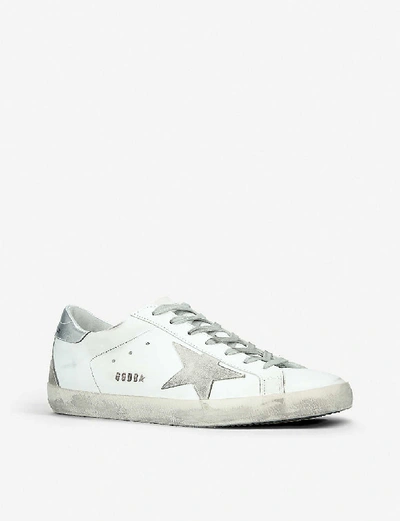 Shop Golden Goose Superstar Leather Trainers In White/oth