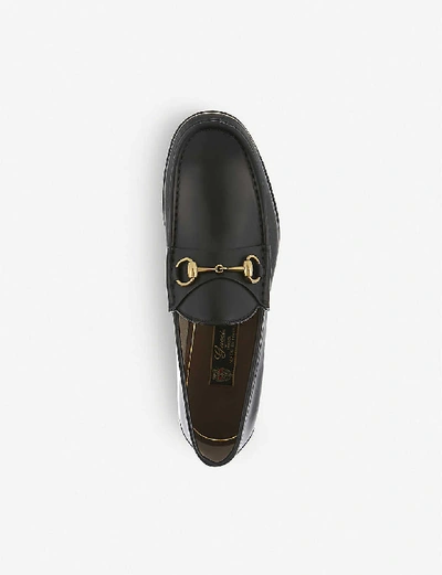 Shop Gucci Roos Horsebit Leather Moccasins In Black