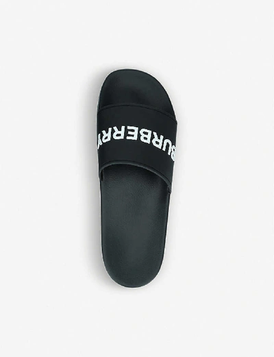 Shop Burberry Furley Rubber Sliders In Blk/white