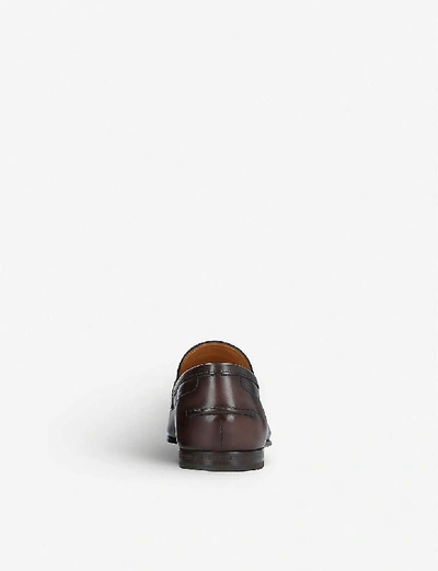 Shop Gucci Jordaan Leather Loafers In Brown