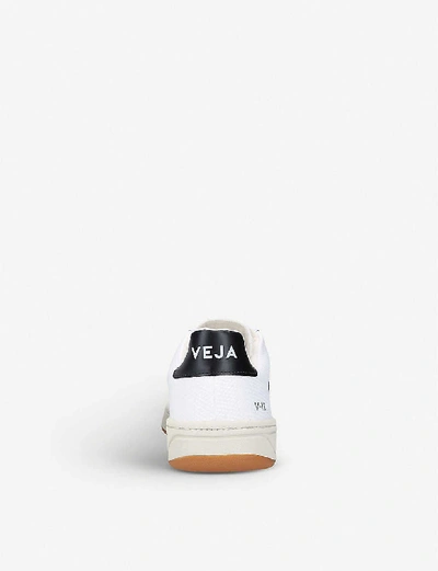 Shop Veja V-12 Leather Trainers In White/blk