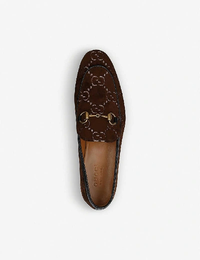 Shop Gucci Jordan Logo-embroidered Velvet Loafers