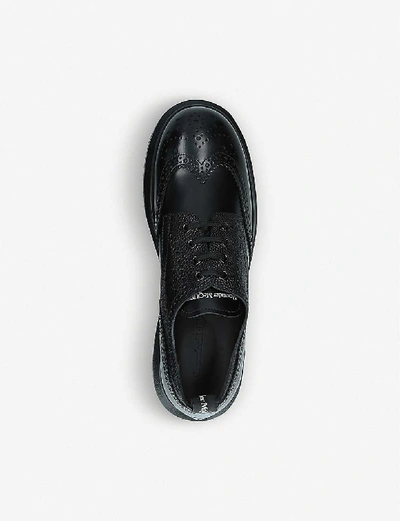 Shop Alexander Mcqueen Hybrid Lace-up Leather Shoes In Black