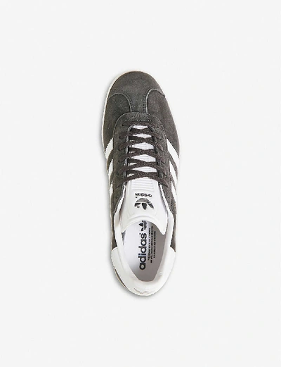 Shop Adidas Originals Adidas Men's Solid Grey White Gazelle Suede Trainers