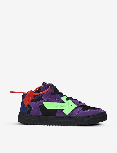 Shop Off-white Off-court Low-top Leather Trainers In Purple