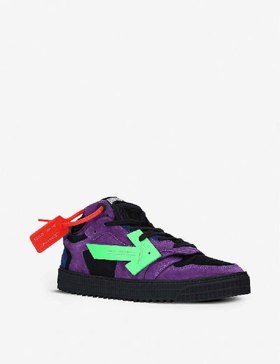 Shop Off-white Off-court Low-top Leather Trainers In Purple