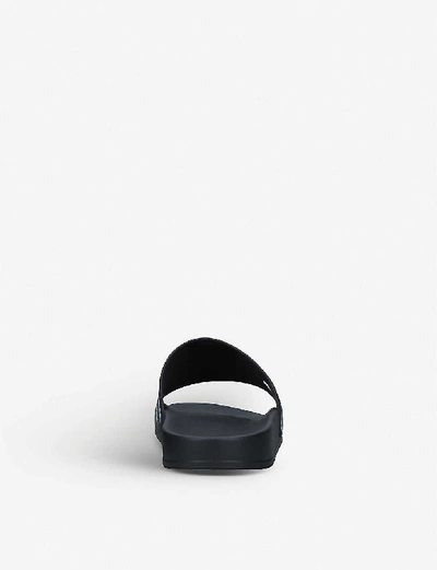 Shop Balenciaga Logo-print Rubber Pool Sliders In Black