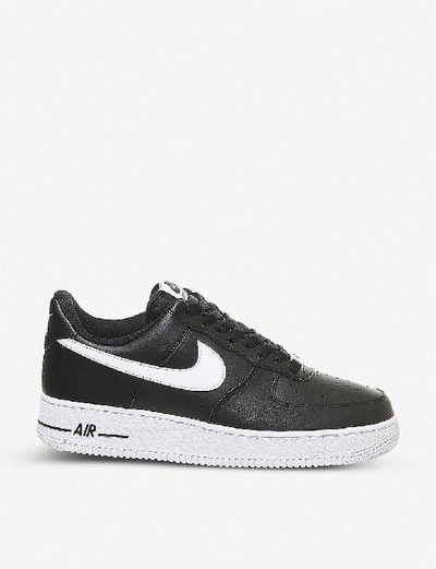 Shop Nike Air Force 1 Leather Trainers In Black+white+leather