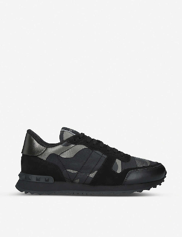 valentino full leather camo trainers