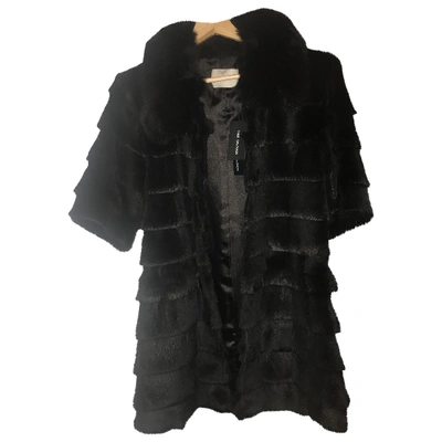 Pre-owned Yves Salomon Black Fox Coat