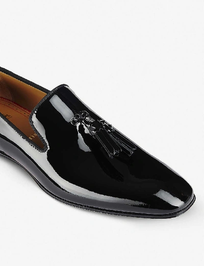 Shop Christian Louboutin Men's Black Dandelion Tassel Patent-leather Loafers
