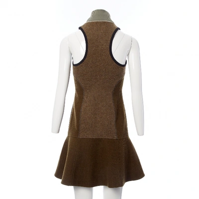 Pre-owned Fendi Khaki Wool Dress