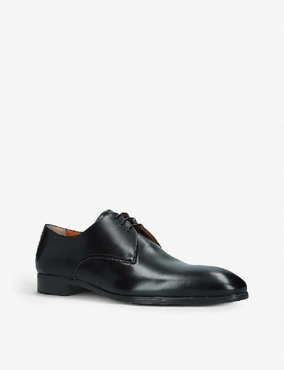 Shop Santoni Simon Leather Derby Shoes In Black