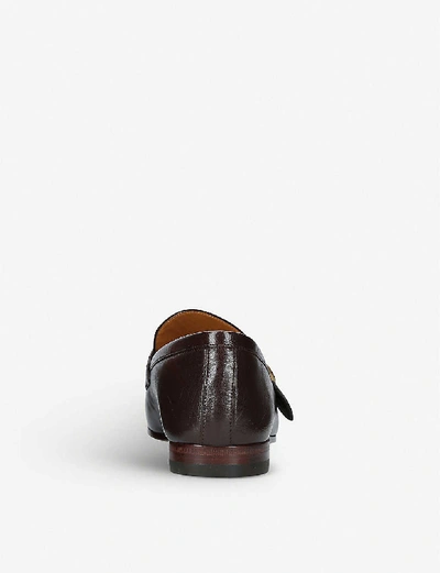 Shop Gucci Donnie Gg Leather Loafers In Brown