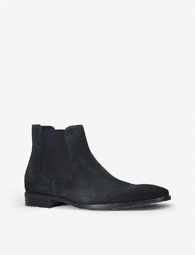 Geiger Frederick Suede Chelsea Boots In Navy | ModeSens