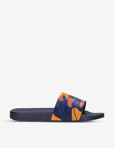 Shop Valentino Rubber Pool Sliders In Orange