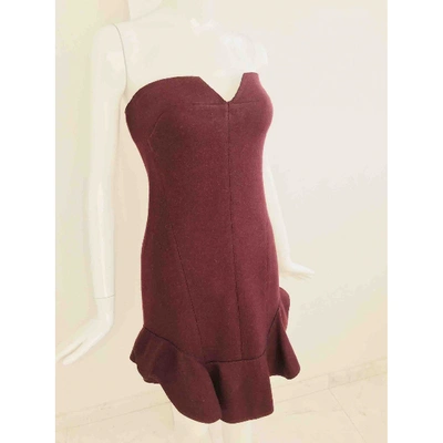 Pre-owned Isabel Marant Wool Mid-length Dress In Burgundy