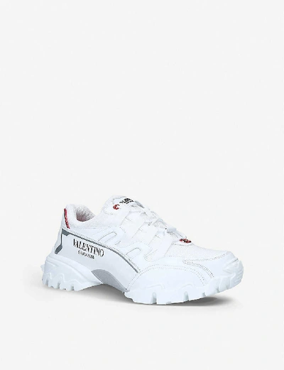 Shop Valentino Climbers Leather Trainers