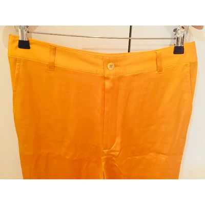 Pre-owned Joseph Silk Slim Pants In Orange