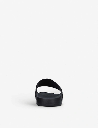 Shop Gucci Men's Black Pursuit Logo-embossed Rubber Sliders