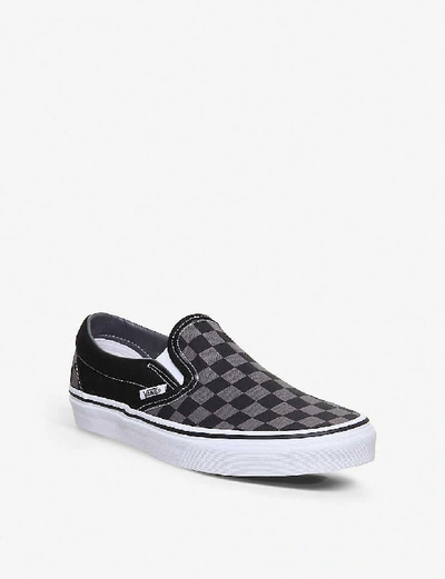 Shop Vans Classic Checkered Canvas Trainers In Blkpewter Chec