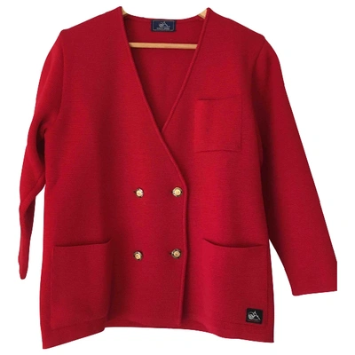 Pre-owned Saint James Wool Cardi Coat In Red