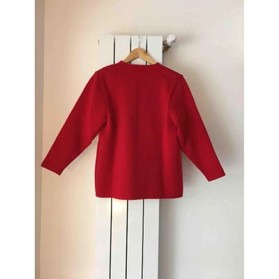 Pre-owned Saint James Wool Cardi Coat In Red