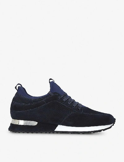 Shop Mallet Archway Suede And Neoprene Trainers In Navy