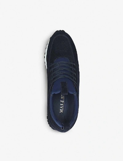 Shop Mallet Archway Suede And Neoprene Trainers In Navy