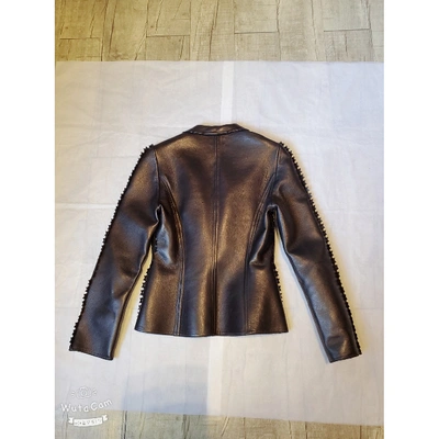 Pre-owned Antonio Berardi Leather Biker Jacket In Black