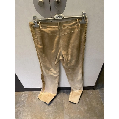 Pre-owned Dior Straight Trousers In Beige