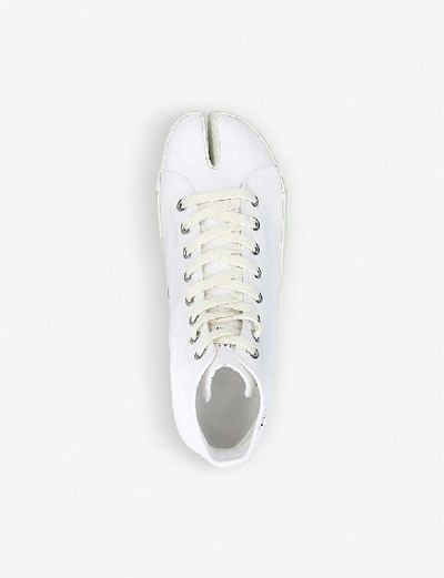 Shop Maison Margiela Tabi High-top Canvas Trainers In White