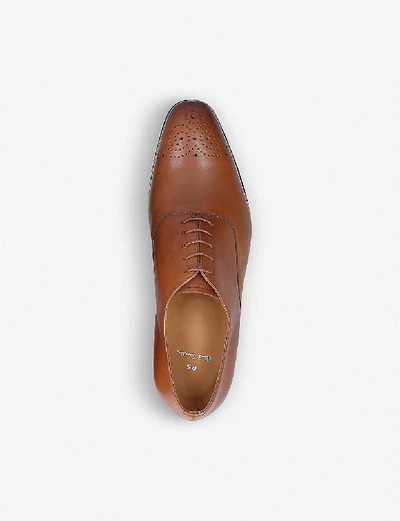 Shop Paul Smith Guy Hole-punch Leather Oxford Shoes In Tan