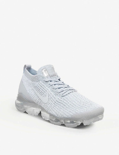 Shop Nike Air Vapormax Flyknit 3 Textile Trainers In White White Pure Platinu