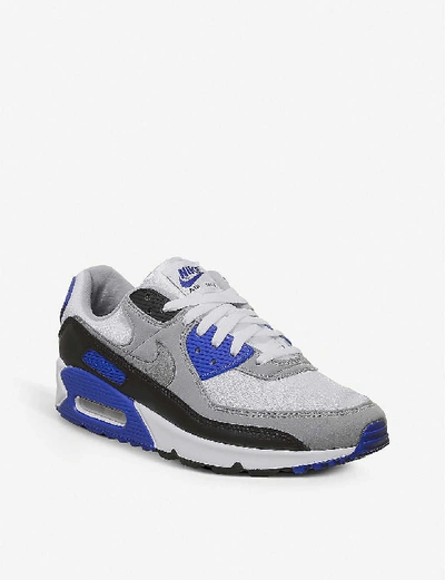 Shop Nike Air Max 90 Leather And Textile Low-top Trainers In White Particle Grey Blac
