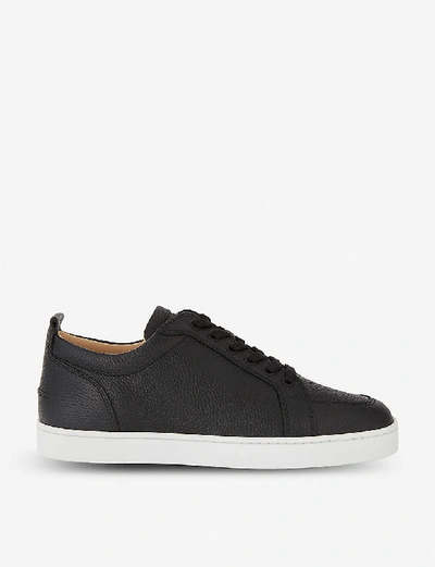 Shop Christian Louboutin Rantulow Leather Trainers In Black