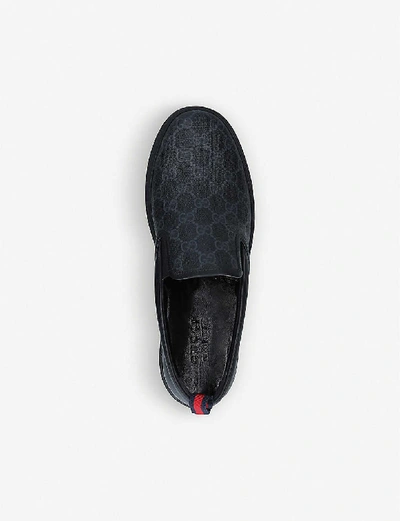 Shop Gucci Dublin Gg-embossed Leather Skate Shoes In Black