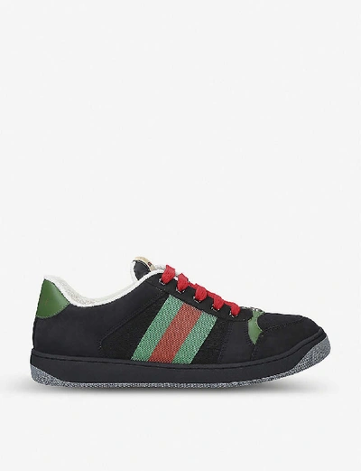 Shop Gucci Virtus Suede Trainers In Black/comb