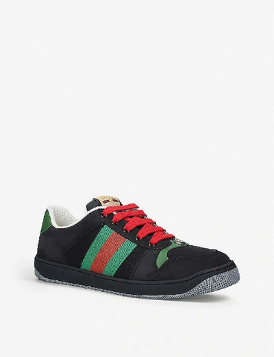 Shop Gucci Virtus Suede Trainers In Black/comb