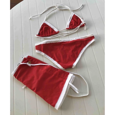 Pre-owned Fendi Two-piece Swimsuit In Red