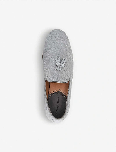 Shop Kg Kurt Geiger Orvel Tassel-detail Suede Loafers In Grey