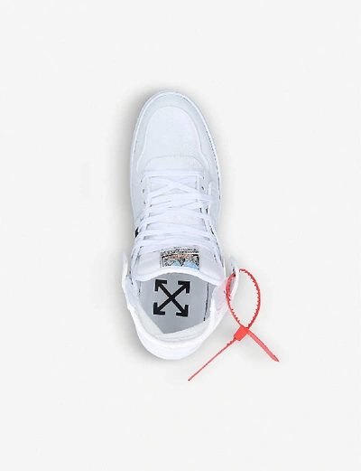 Shop Off-white C/o Virgil Abloh Mens White Off-court Leather High-top Trainers