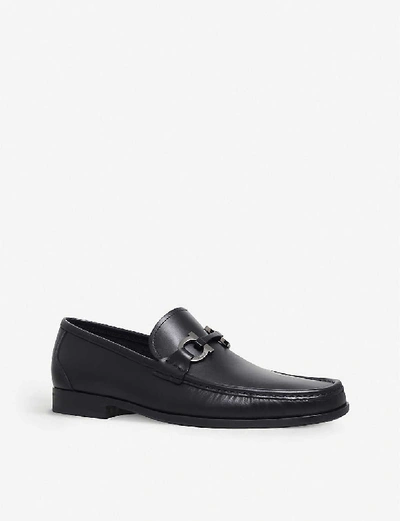 Shop Ferragamo Salvatore  Men's Black Grandioso Leather Loafers